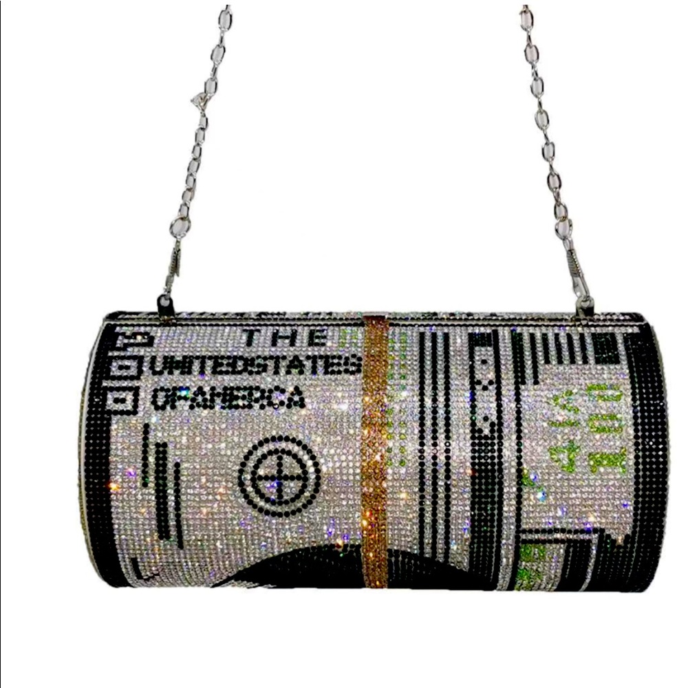 “BANKROLLN” BLINGED OUT PURSE/CLUTCH